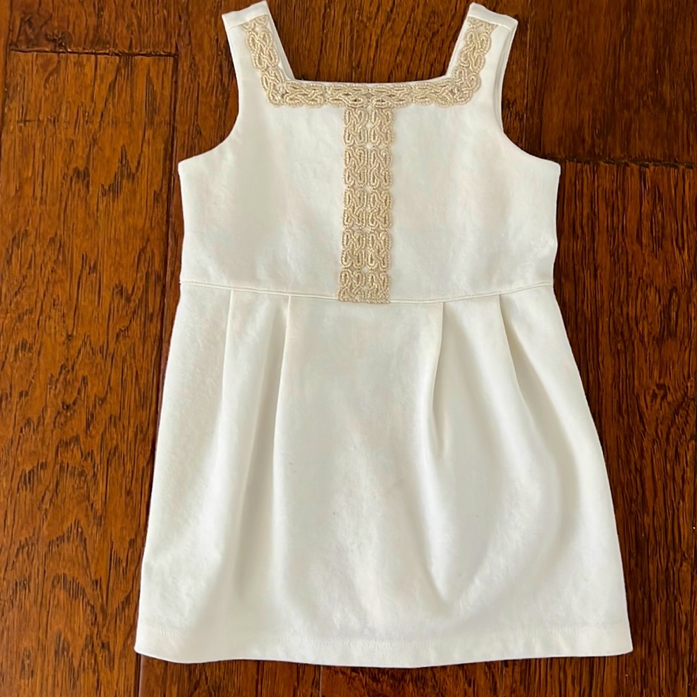 Janie and Jack 18-24 Month white/gold dress.